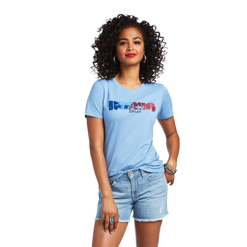 Camisetas Ariat Rodeo Azules Claro Mujer - Chile 036-JQWVYH